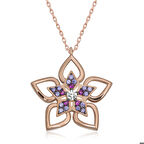 Ebuz ​Gümüş Rose Çiçek Kadın Kolye