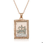 Ebuz Gümüş Rose Allah Yazılı Kadın Kolye