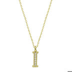 Ebuz Gümüş Gold İ Harfi Kadın Kolye