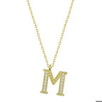 Ebuz Gümüş Gold M Harfi Kadın Kolye