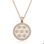 Ebuz Gümüş Rose Beyaz Taşlı Yaşam Çiçeği Kadın Kolye