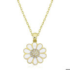 Ebuz Gümüş Gold Papatya Kadın Kolye