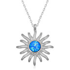 Ebuz ​Gümüş Mavi Opal Taşlı Güneş Kadın Kolye