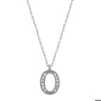 Ebuz Gümüş Rodyum O Harfi Kadın Kolye