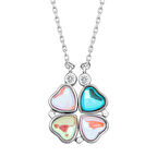 Ebuz Gümüş Renkli Açılabilen Yonca Kadın Kolye