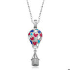 Ebuz Gümüş Kalpli Kapadokya Balon Kadın Kolye