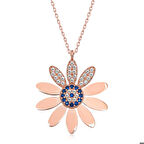 Ebuz Gümüş Rose Nazarlı Papatya Kadın Kolye