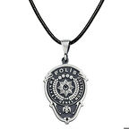 Ebuz Gümüş Emniyet Teşkilatı Polis Armalı Kolye