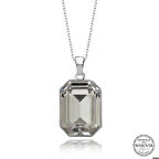 Ebuz Swarovski Crystal Taşlı Baget Gümüş Kadın Kolye