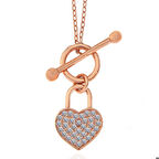 Ebuz Gümüş Rose Sallantılı Kalp Kadın Kolye