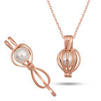 Ebuz Gümüş Rose Beyaz İncili Kadın Kolye