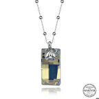 Ebuz Swarovski Crystal Taşlı Top Zincir Baget Gümüş Kadın Kolye