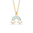 Ebuz Gümüş Gold Gökkuşağı Kadın Kolye