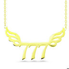 Ebuz Gümüş Gold 777 Melek Sayısı Kadın Kolye