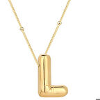 Ebuz Gümüş Gold Balon L Harfi Kadın Kolye