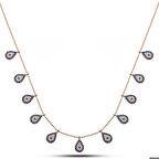 Ebuz Gümüş Rose Damla Nazarlı Şans Kadın Kolye