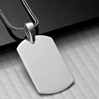 Ebuz Gümüş Kare Plaka Kolye