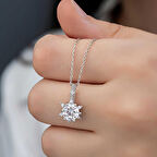 Ebuz ​Gümüş Çiçek Desenli Kadın Kolye