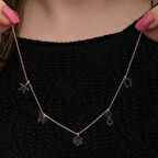 Ebuz Gümüş Rose Şans Kadın Kolye