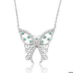 Ebuz Gümüş Desenli Kelebek Kadın Kolye