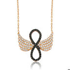 Ebuz Gümüş Melek Kanadı Sonsuzluk Kadın Kolye