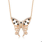 Ebuz Gümüş Desenli Kelebek Kadın Kolye