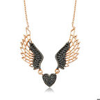 Ebuz Gümüş Kanatlı Kalp Kadın Kolye