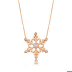 Ebuz Gümüş Kar Tanesi Kadın Kolye