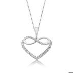 Ebuz Gümüş Kalpli Sonsuzluk Kadın Kolye