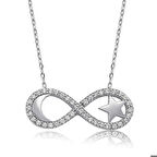 Ebuz Gümüş Sonsuzluk Ay Yıldız Kadın Kolye