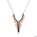 Ebuz Gümüş Melek Kanadı Kadın Kolye