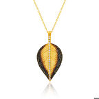 Ebuz Gümüş Yaprak Kadın Kolye