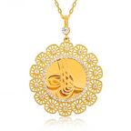 Ebuz Gümüş Tuğralı Altın Kaplama Kadın Kolye