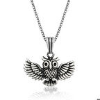 Ebuz Gümüş Baykuş Erkek Kolye