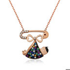 Ebuz Gümüş Yeni Doğmuş Bebek Kolye