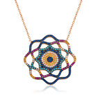 Ebuz Gümüş Yaşam Güneşi Nazar Kadın Kolye