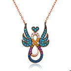 Ebuz Gümüş Kanatlı Sonsuz Aşk Kolye