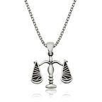 Ebuz Gümüş Adalet Terazisi Kolye