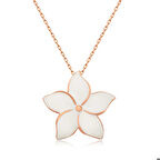 Ebuz Gümüş Rose Yasemin Çiçeği Kadın Kolye