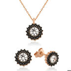 Ebuz Gümüş Çiçek Tektaş Kadın Set