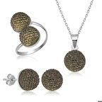 Ebuz Gümüş Kristal Kadın Set