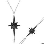 Ebuz Gümüş Siyah Kutup Yıldızı Kadın Set