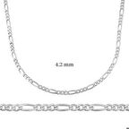 Ebuz 4.2 mm Gümüş Figaro Zincir - 120 mikron