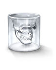 Kafatası Tasarımlı Cam Shot Bardağı – Double Layer Skull Shot Glass Şeffaf Cam
