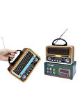 Retro Taşınabilir Radyo NS-7069BT – FM/AM/SW3 Çoklu Frekans – Bluetooth USB/TF Kart MP3 Çalar – Şarjlı Ahşap Görünümlü Radyo