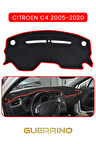 CITROEN C4 2005-2020TORPİDO KORUMA HALISI KIRMIZI KENAR