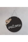 Siyah - Beyaz Welcome Yazılı Kapı Süsü
