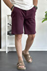 Erkek Likralı Regular Fit Şort Bordo Edw163