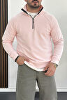 Erkek Yarım Fermuarlı Sweatshirt Pembe Edw212