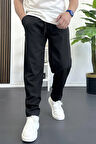Erkek Beli Lastikli Jogger Pantolon Siyah Edw354